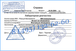 Справка в бассейн Оформить справку в бассейн в Москве легально